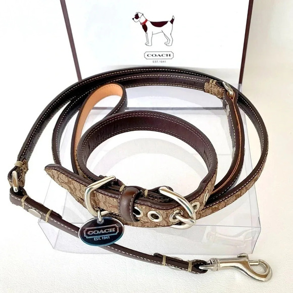 Coach Small Puppy Dog Collar & Matching Leash Set - Picture 2 of 13